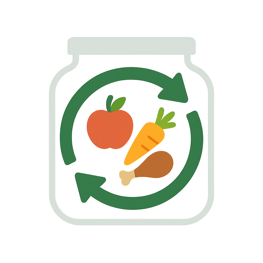 FreshKeeper app logo with mason jar and circular arrows